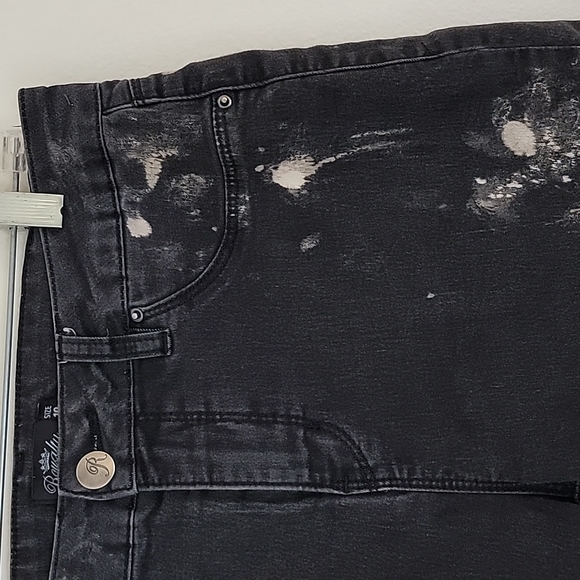 Royalty For Me Bleach Splattered Skinny Blue Jeans 10 - Picture 5 of 12